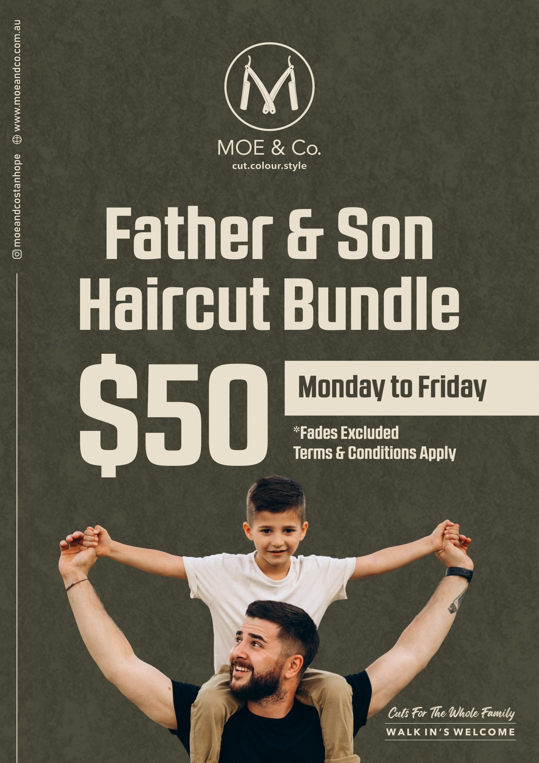 FATHER & SON HAIRCUT BUNDLE $50 (A1)
